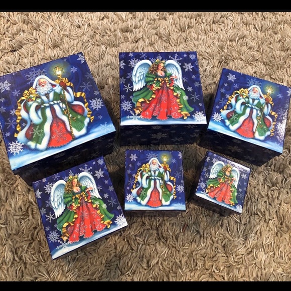 Christmas Holiday Stackable Boxes - Picture 1 of 4